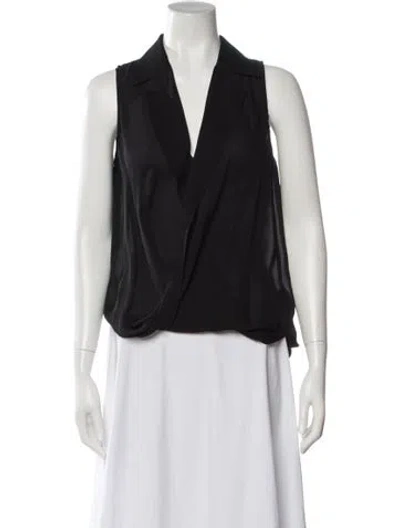 Pre-owned L'agence Silk V-neck Blouse In White