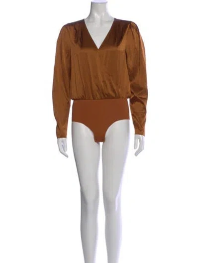 Pre-owned L'agence Silk V-neck Bodysuit