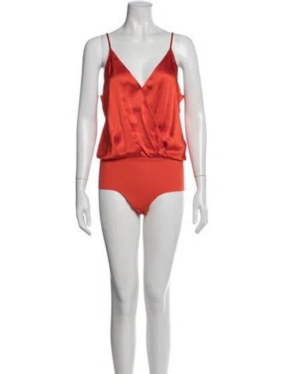 Pre-owned L'agence Silk V-neck Bodysuit