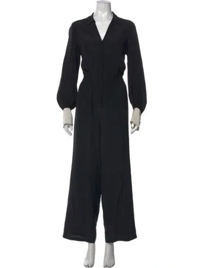 Pre-owned L'agence Silk V-neck Jumpsuit In Black