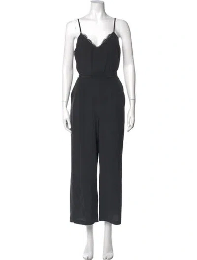 Pre-owned L'agence Silk V-neck Jumpsuit In Gray