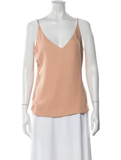 Pre-owned L'agence Silk V-neck Top In Neutral