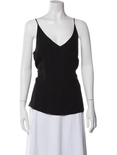 Pre-owned L'agence Silk V-neck Top W/ Tags In Black
