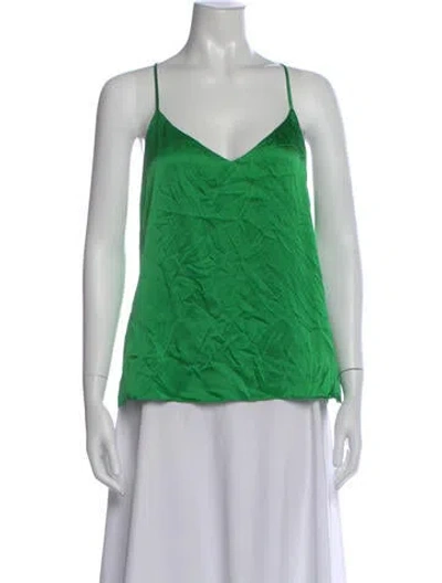 Pre-owned L'agence Silk V-neck Top W/ Tags In Green