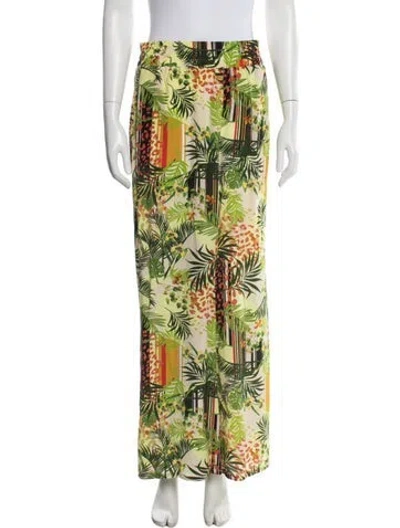 Pre-owned L'agence Silk Wide Leg Pants In Green
