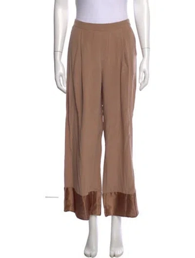 Pre-owned L'agence Silk Wide Leg Pants In Neutral