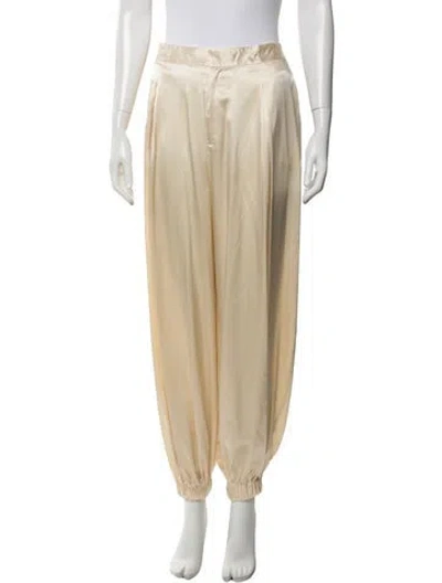 Pre-owned L'agence Silk Wide Leg Pants In Neutrals