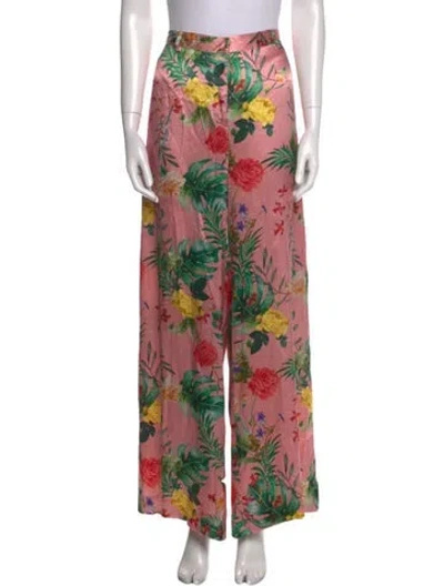 Pre-owned L'agence Silk Wide Leg Pants In Pink