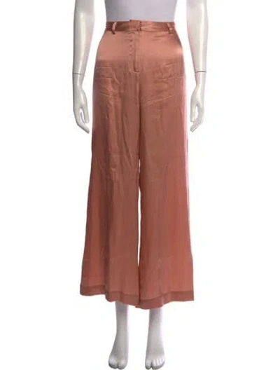 Pre-owned L'agence Silk Wide Leg Pants In Pink