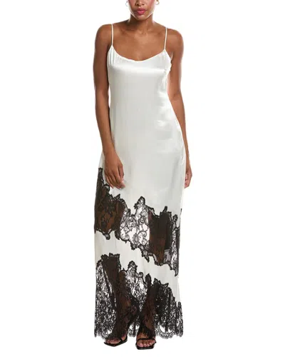 L'agence Silvana Silk Lace Gown In White