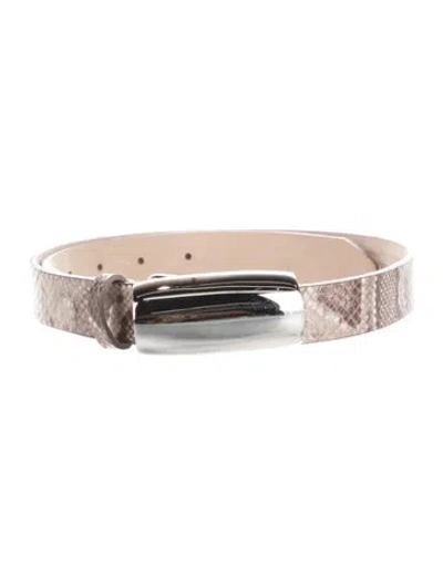 Pre-owned L'agence Skinny Leather Belt In Neutrals
