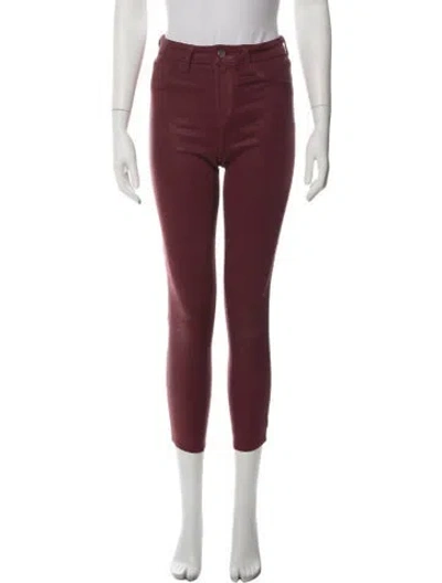 Pre-owned L'agence Skinny Leg Pants In Burgundy