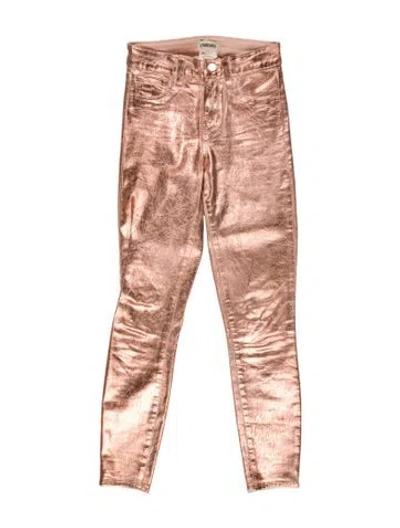 Pre-owned L'agence Skinny Leg Pants In Pink