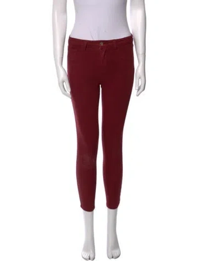 Pre-owned L'agence Skinny Leg Pants In Red
