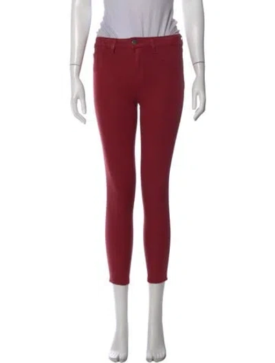 Pre-owned L'agence Skinny Leg Pants In Red