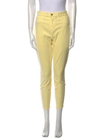Pre-owned L'agence Skinny Leg Pants In Yellow