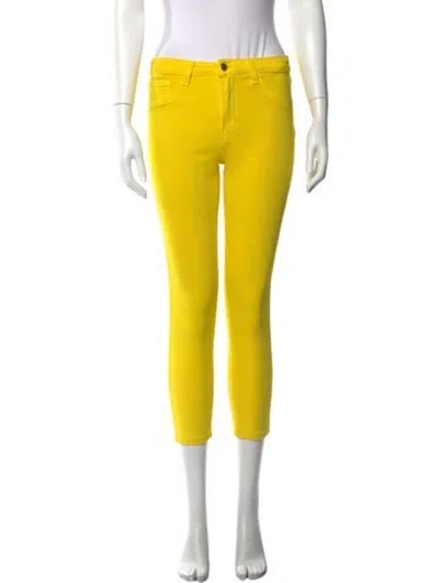 Pre-owned L'agence Skinny Leg Pants In Yellow