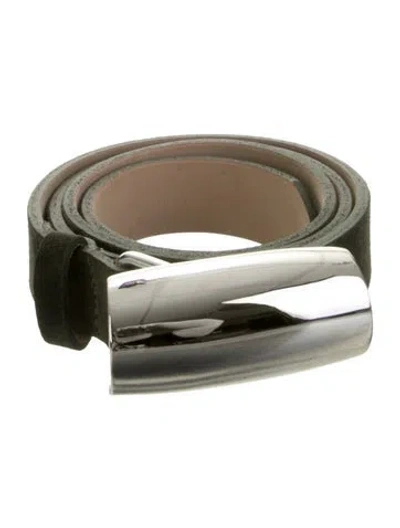 Pre-owned L'agence Skinny Suede Belt W/ Tags In Green
