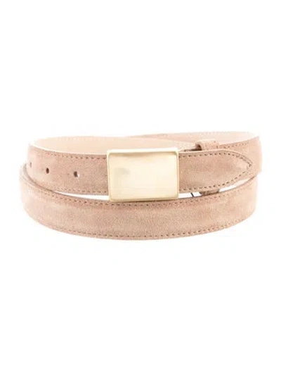 Pre-owned L'agence Skinny Suede Belt W/ Tags In Neutrals