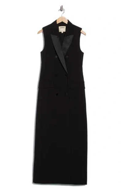 L'agence Sleeveless Blazer Maxi Dress In Black