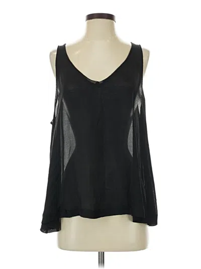 Pre-owned L'agence Sleeveless Silk Top Black Cold Shoulder Neckline Tops