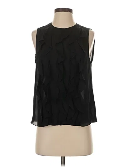 Pre-owned L'agence Sleeveless Silk Top Black Halter Neckline Tops