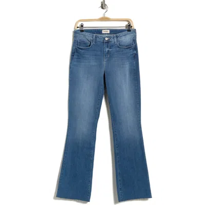 L'agence Sneeki Low Rise Raw Hem Straight Leg Jeans In Blue