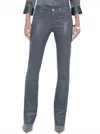 L'agence Sneeki Low Rise Sneaker Straight Jeans In Dark Shadow Coated In Blue