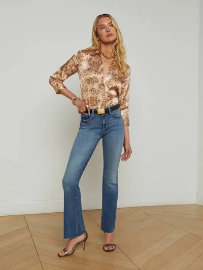 L'agence Sneeki Low Rise Straight Leg Jeans In Hanson In Multi