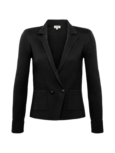 L'agence Sofia Double-breasted Pocket Blazer In Black