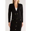 L'agence Sofia Knit Blazer In Black/ Gold Rose