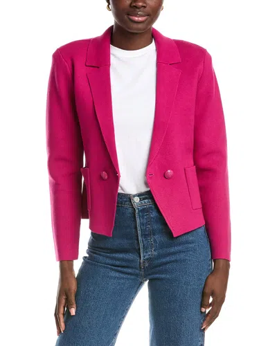 L'agence Sofia Knit Blazer In Ruby-ruby