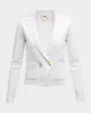 L'agence Sofia Knit Blazer In White
