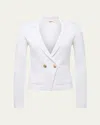 L'agence Sofia Knit Blazer In White