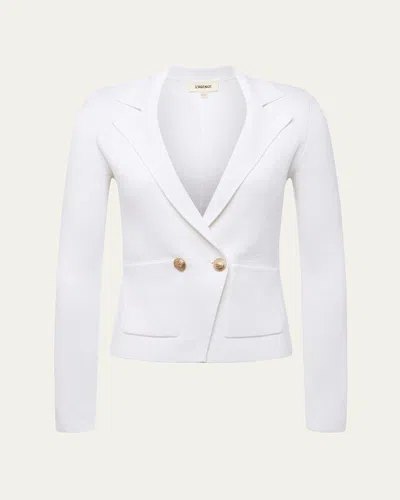 L'agence Sofia Knit Blazer In White