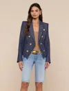 L'agence Solar Pinstriped Blazer In Blue
