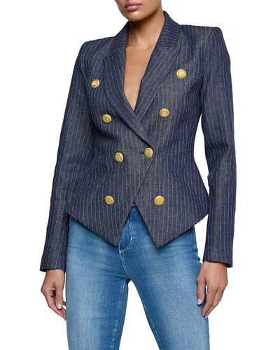 L'agence Solar Structured Blazer In Blue
