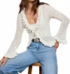 L'agence Solaris Open Stitch Cardigan In Ivory In White