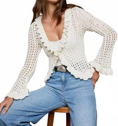 L'AGENCE SOLARIS OPEN STITCH CARDIGAN IN IVORY