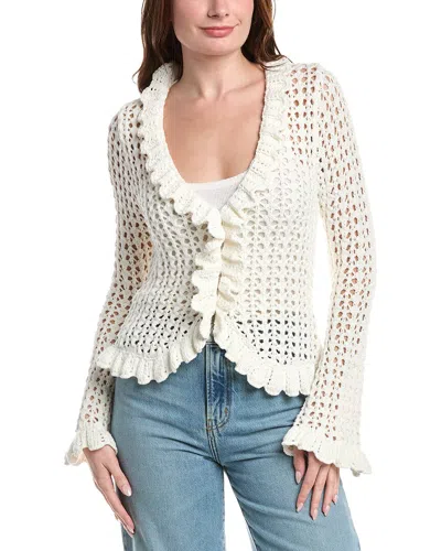 L'agence Lagence Solaris Open-knit Cardigan In White