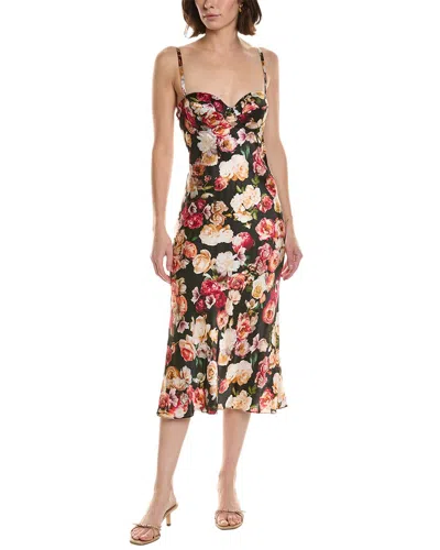 L'agence Solay Midi Dress In Multi