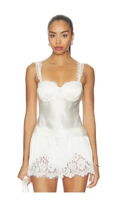 L'agence Soleia Lace Strap Cup Camisole In White