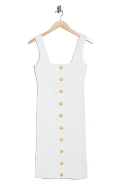 L'agence Soleil Button Knit Dress In White