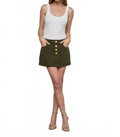 L'agence Solene Denim Mini Skirt In Picholine In White