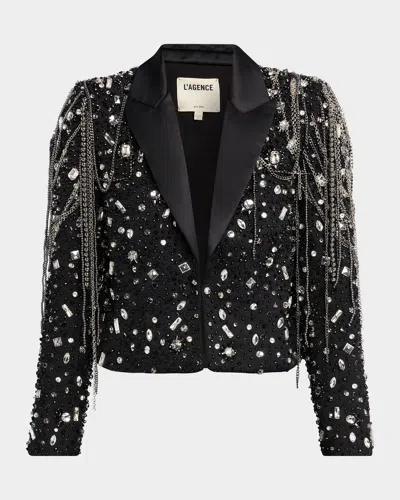 L'agence Soma Embellished Blazer In Black
