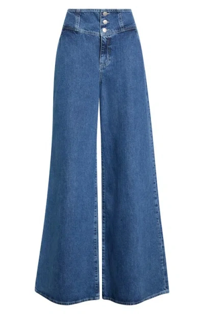 L'agence Sonja Ultra High Waist Wide Leg Jeans In Blue