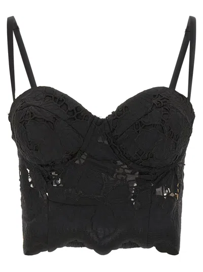 L'agence Sonya Floral-lace Top In Black