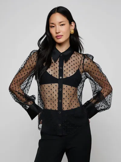 L'agence Sophie Long-sleeved Blouse In Black