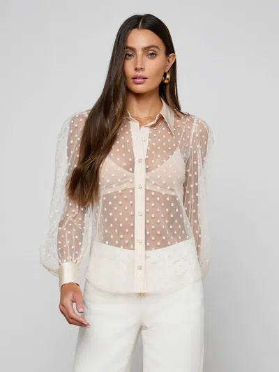 L'agence Sophie Long-sleeved Blouse In Neutral