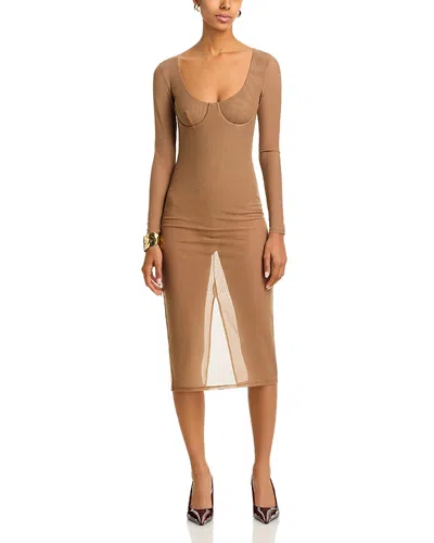 L'agence Sorella Bodycon Dress In Brown